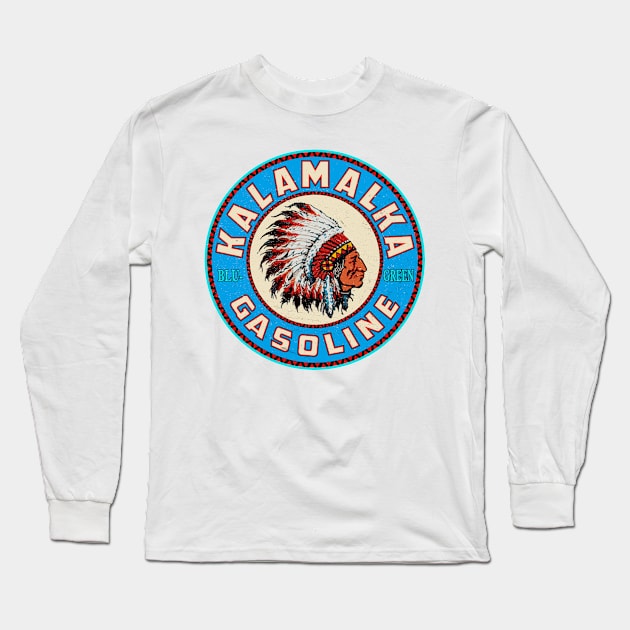 Kalamalka Gasoline vintage sign Long Sleeve T-Shirt by ploxd